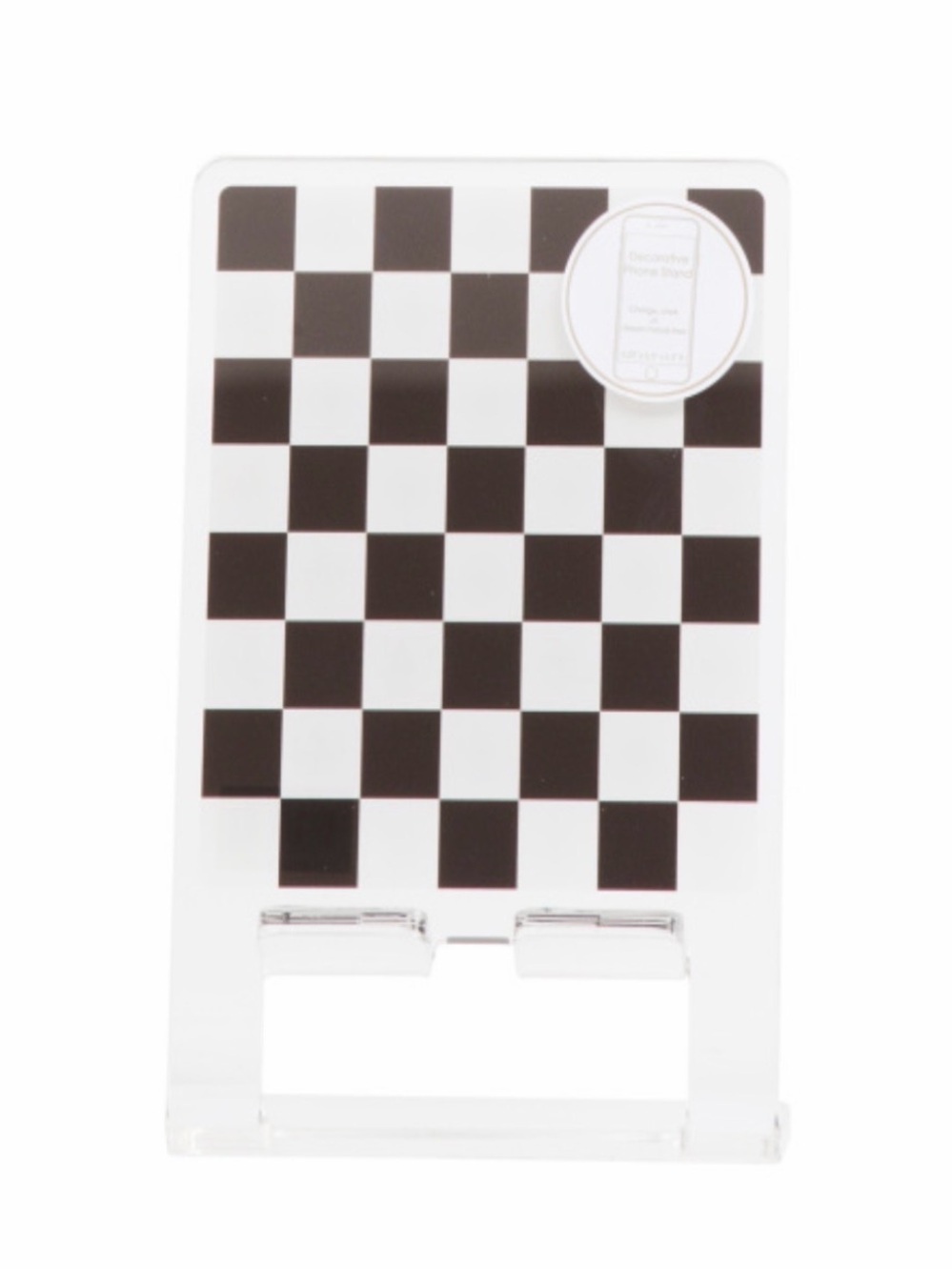 NEW! Bungalow Home Collection Phone Stand in  Black/White Checkerboard
